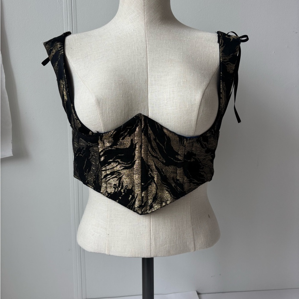 Black and Gold Corset Top